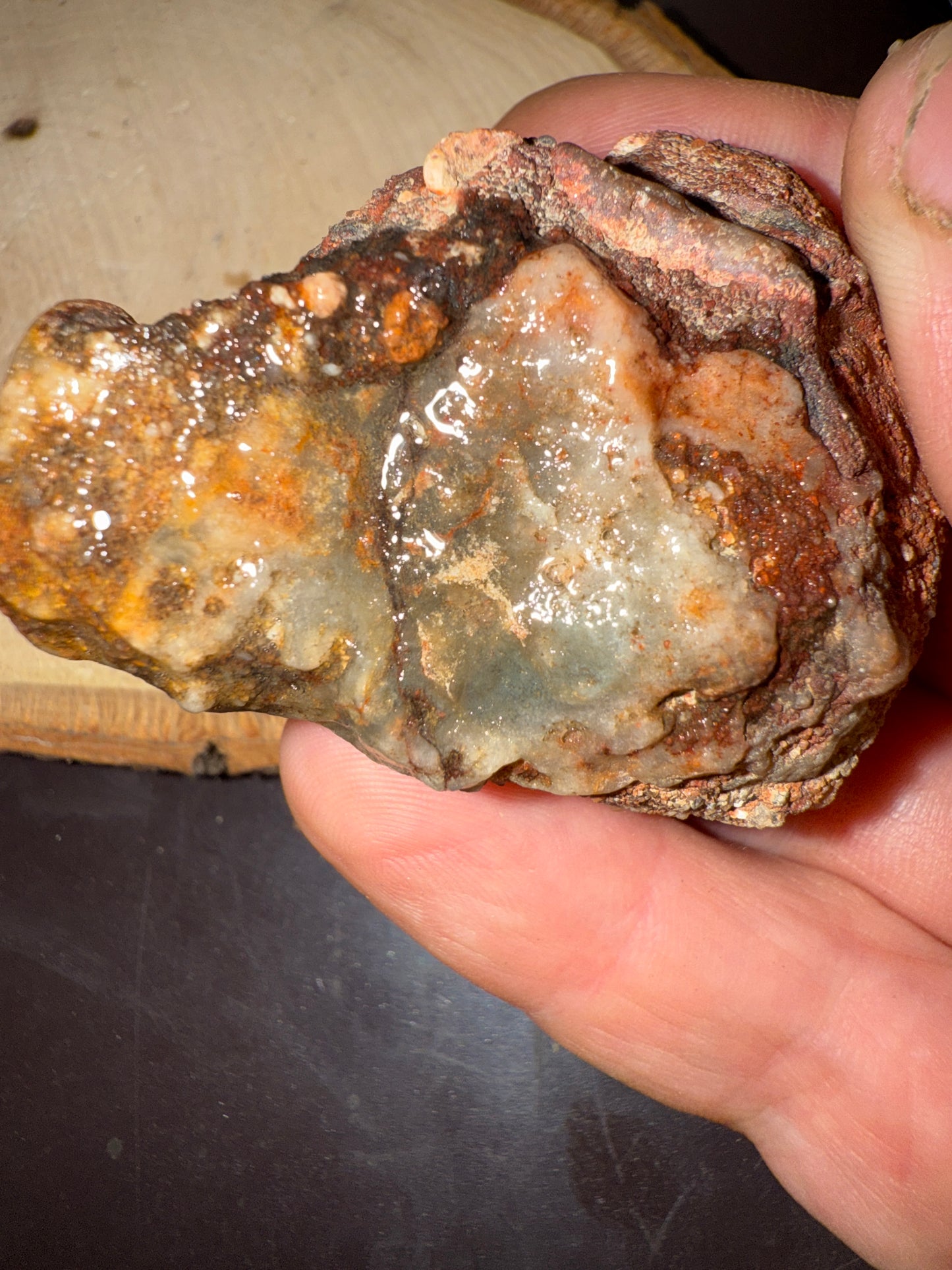 Druzy red/pink rhyolitic Lake Superior agate