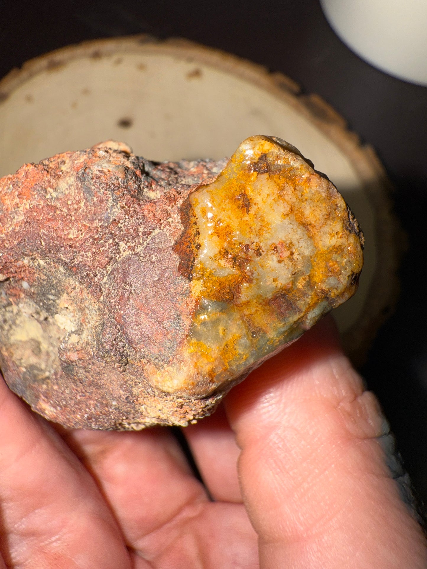 Druzy red/pink rhyolitic Lake Superior agate