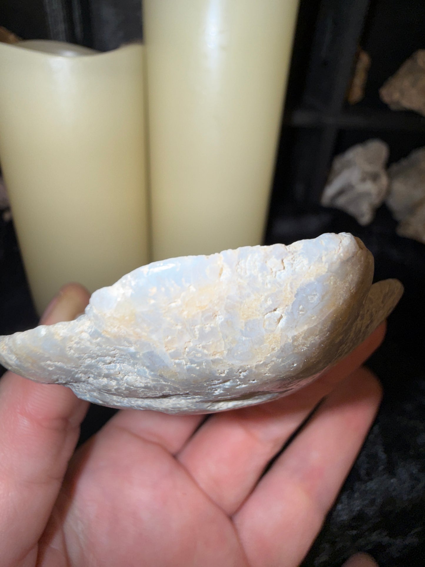 “Rainbow septarian” altar bowl