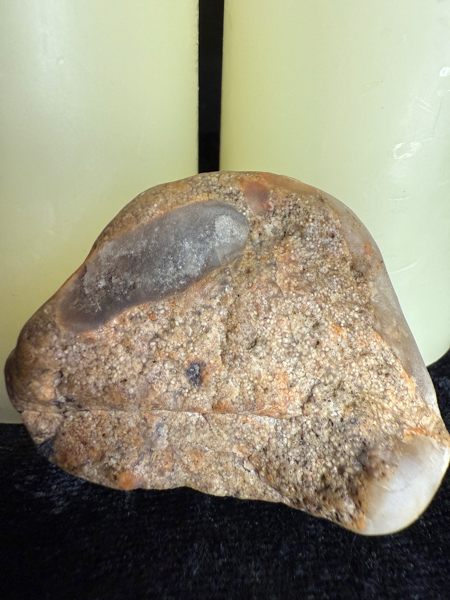 Face polished Oolitic Lake Superior agate slab (with pyrite)