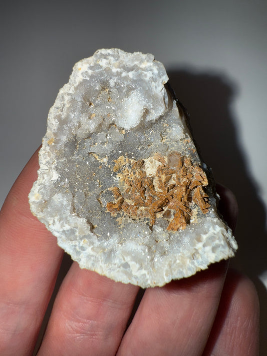 Frosty calcite & quartz with ankerite dolomite crystals