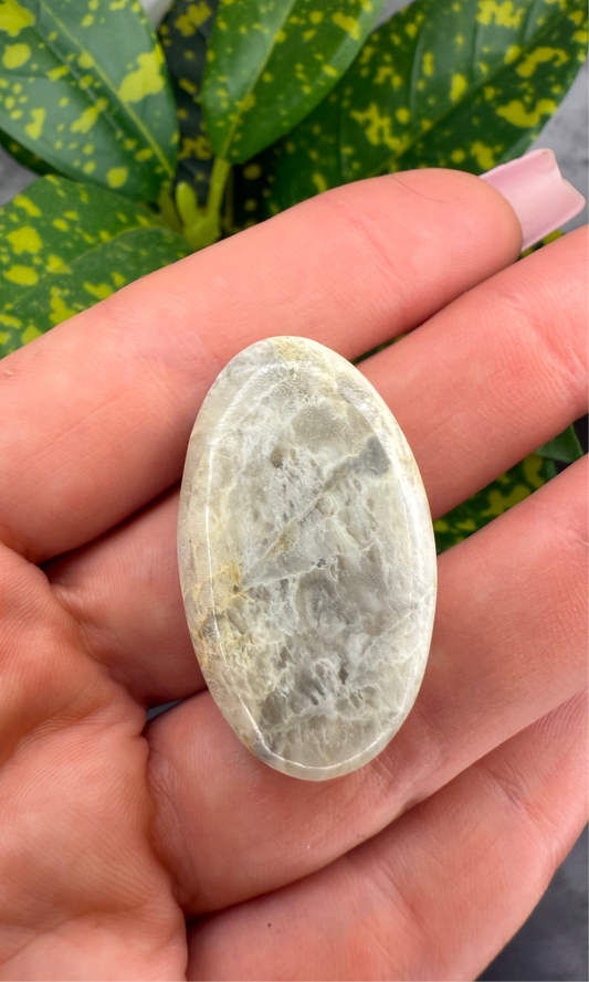Coral agate cabochon